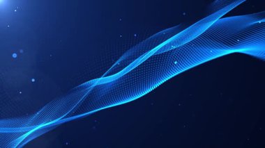 Mavi dalga çizgisi soyut arkaplan, teknoloji tasarımı.