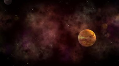 Evrendeki uzay yıldızları ve gezegenler.