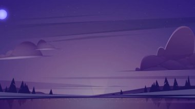 Geceleri dağlı manzara..