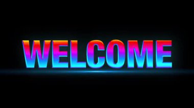 Siyah bir arka planda neon karşılama kelimesi.