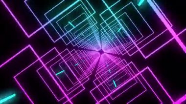 Parlak çizgileri olan neon kare şekilli