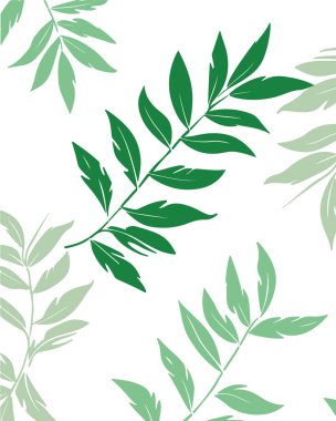 Yeşil Yaprak Şablonu Botanik İllüstrasyon Doğa Tasarımı Çiçek Arkaplan Dokuma Dokuma Bahar Yeşilliği