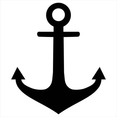 Sunucu Simgesi Siyah Siluet İstikrar Sembolü ve Dairesel Yüzüklü Denizcilik Temaları