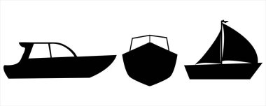 yelkenli simgesi beyaz arkaplanda ayarlandı