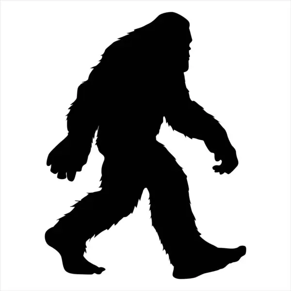 Beyaz arkaplanda Koca Ayak siluet vektörü