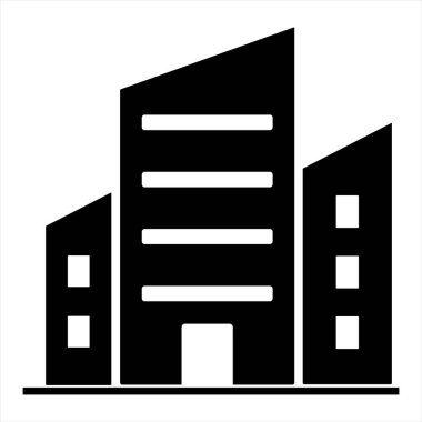 Minimalist Şehir Binaları Simgesi Şehir Merkezi Emlak ve Mimarlık Sembolü