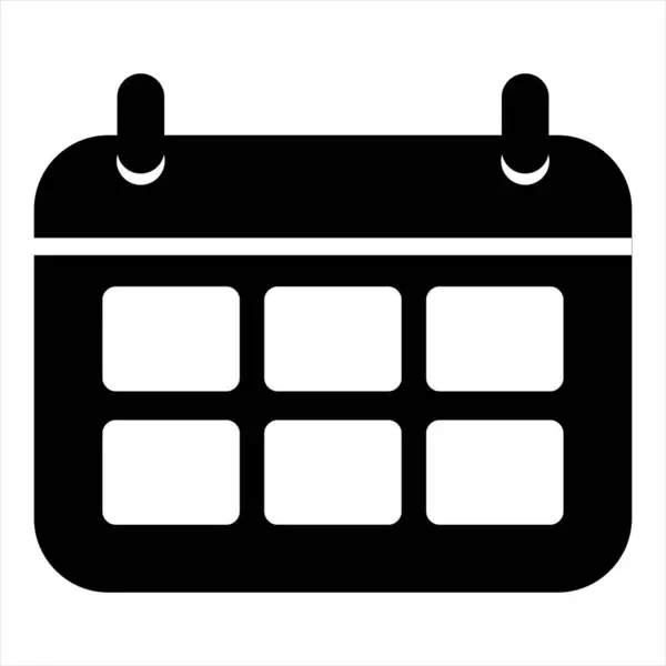   Beyaz arkaplan üzerindeki Takvim Simgesi siluet vektörü
