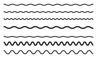 Dalgalı Satır Simgesi Beyaz arkaplanda Ayarlandı