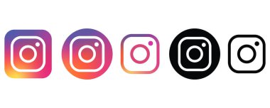 Şeffaf bir arkaplanda Instagram logo simgesi ayarlandı