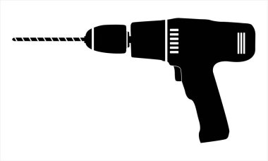Elektrik Sondaj Simgesi İnşaat, DIY ve Araç Temalı Tasarımlar için Minimalist Silüet