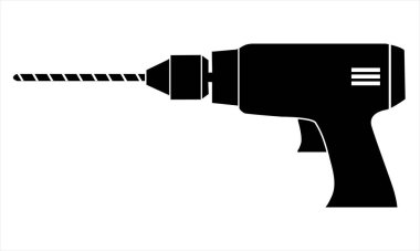 Elektrik Sondaj Simgesi İnşaat, DIY ve Araç Temalı Tasarımlar için Minimalist Silüet