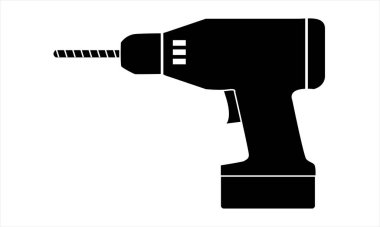 Elektrik Sondaj Simgesi İnşaat, DIY ve Araç Temalı Tasarımlar için Minimalist Silüet