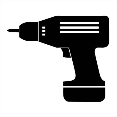 Elektrik Sondaj Simgesi İnşaat, DIY ve Araç Temalı Tasarımlar için Minimalist Silüet