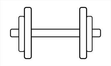 Beyaz arkaplanda Dumbbell simge vektörü