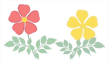 Soyut Çiçek Simgeleri Renkli Minimalist Dekoratif Vektör Kümesi