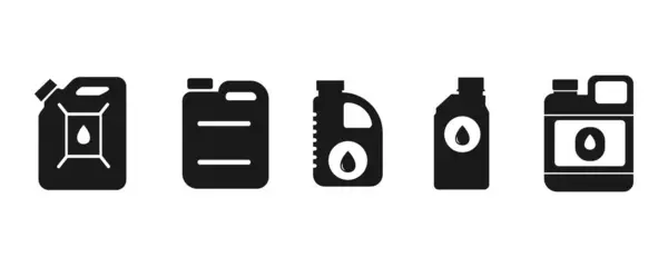 Sıvı Konteynır Simgesi Yakıt ve Yağ Depolama Vektörü Paketi