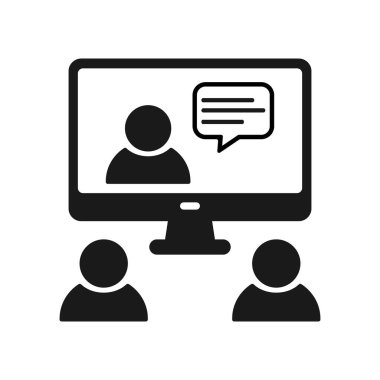 Video Konferansı Simgesi. Toplantı simgesi vektörü