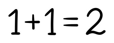 Eğitim malzemeleri, çalışma kağıtları, posterler ya da çocuklar için boyama sayfaları için ideal basit bir matematik probleminin el yazısı. Eskiz tarzında basit matematik karalaması