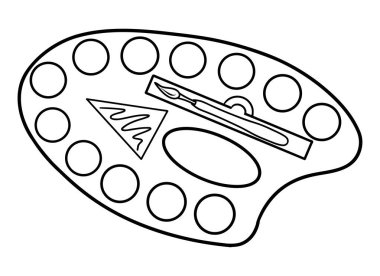 Çizim için tek bir el çizimi boya. Okul, resim dersleri, boyama kitapları, çocukların yaratıcı tasarımı veya eğitim materyalleri için izole edilmiş şirin bir resim..