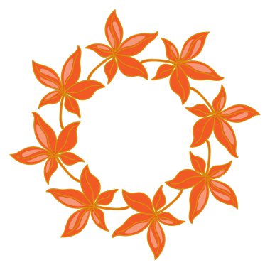 Güzel yuvarlak çerçeve, parlak yapraklı çelenk. Karikatür şeklinde el çizimi çerçeve. Düşen yaprakların vektör çizimi. Tebrik kartları, posterler, afişler ve dekorlar için mükemmel..