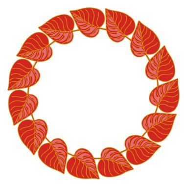 Yuvarlak çerçeve, parlak sonbahar yapraklı çelenk. Karikatür şeklinde el çizimi çerçeve. Düşen yaprakların vektör çizimi. Tebrik kartları, posterler, afişler ve mevsimlik dekorlar için mükemmel.. 