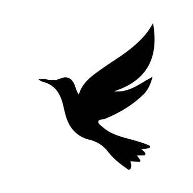 Kuş silueti vektör çizimi. Uçan kırlangıç kuş silueti vektörü 10