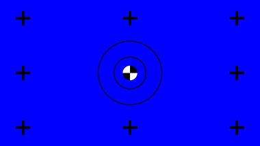 Siyah işaretleyiciler ve merkezi işaretleyicinin etrafında eşmerkezli daire ile krom anahtar arka planı, film ve video birleşiminde doğru VFX hareketini izlemek için kullanılır.