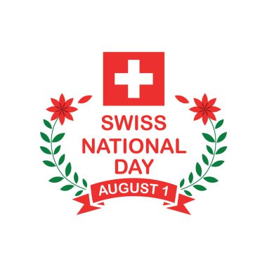 İsviçre Ulusal Günü Kutlama Vektörü