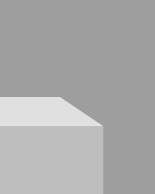 Gri bir arkaplana karşı minimalist beyaz bir küp, ürün gösterimi ve sunumları için mükemmel