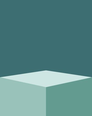 bir çevrimiçi dükkanda ya da sunum ihtiyaçları için sunucu ürünlerini sergilemek için bir deniz mavisi ürün stand-up modeli