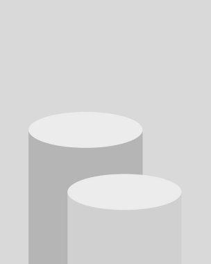 Ürün sunumu, pazarlama ve reklam kullanımı için minimalist beyaz silindir podyumu