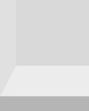 Temiz beyaz bir oda, ürünleri sergilemek için mükemmel ya da kapalı alanda minimalist bir sunum sahnesi yaratmak için.