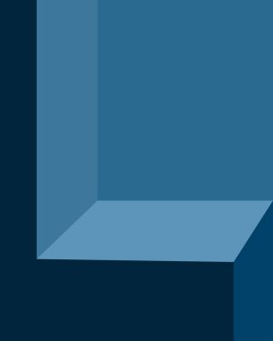 Mavi tonlarda geometrik şekiller içeren modern bir soyut tasarım, arka plan ve temalar için mükemmel.