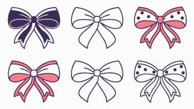 Dekoratif amaçlar için her biri eşsiz bir stil illüstrasyon seti ve karmaşık detay ile selamlar