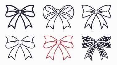 Dekoratif amaçlar için her biri eşsiz bir stil illüstrasyon seti ve karmaşık detay ile selamlar