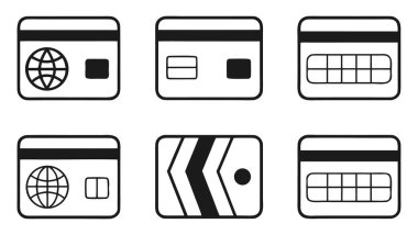 Kredi kartı simgeleri farklı tasarım ve markalaşma unsurlarını gösterme ayarları