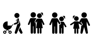 Siyah-beyaz simgelerinin farklı faaliyetlerinde yer alan insanlar takım çalışması, toplum, küresel bağlantı, adalet ve destek, iş ve sosyal kavramlar için uygundur.