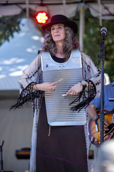 PORTLAND, OR  JULY 5, 2025: Too Loose Cajun Zydeco Band performs at the Waterfront Blues Festival at Tom McCall Waterfront Park in downtown Portland, OR.