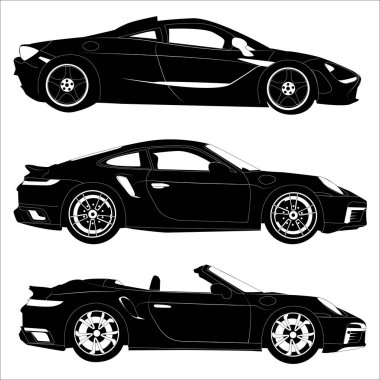 Beyaz arka planda araba silueti.