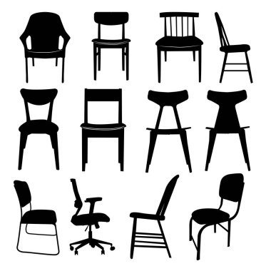 Sandalye ve mobilya silueti şekil çiziyor