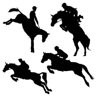 Atlı Oyuncu Silueti Siyah Şekil Vol 3
