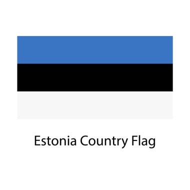 Estonya Ülke Bayrağı el çizim vektörü tabanlı çizim