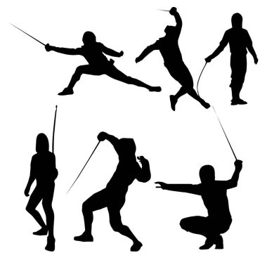 Eskrimci Siluet Şekilleri Vol 1
