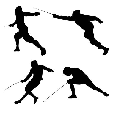 Eskrimci Siluet Şekilleri Vol 2