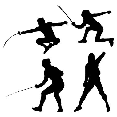 Eskrimci Siluet Şekilleri Vol 3