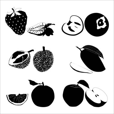 meyve Silueti Şekli Çizim Vol 01