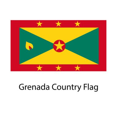 Grenada Ülke Bayrağı el çizimi vektör tabanlı çizim