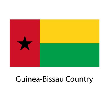 Gine-Bissau ülke bayrağı el çizim vektörü tabanlı çizim