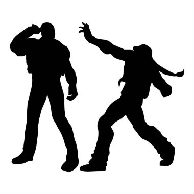 karate tekmeleyicisi silueti Şekiller Çizim Vol 12