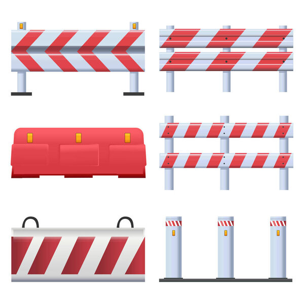 Closed Road Blocks striped red obstacles wrong  Vol 01